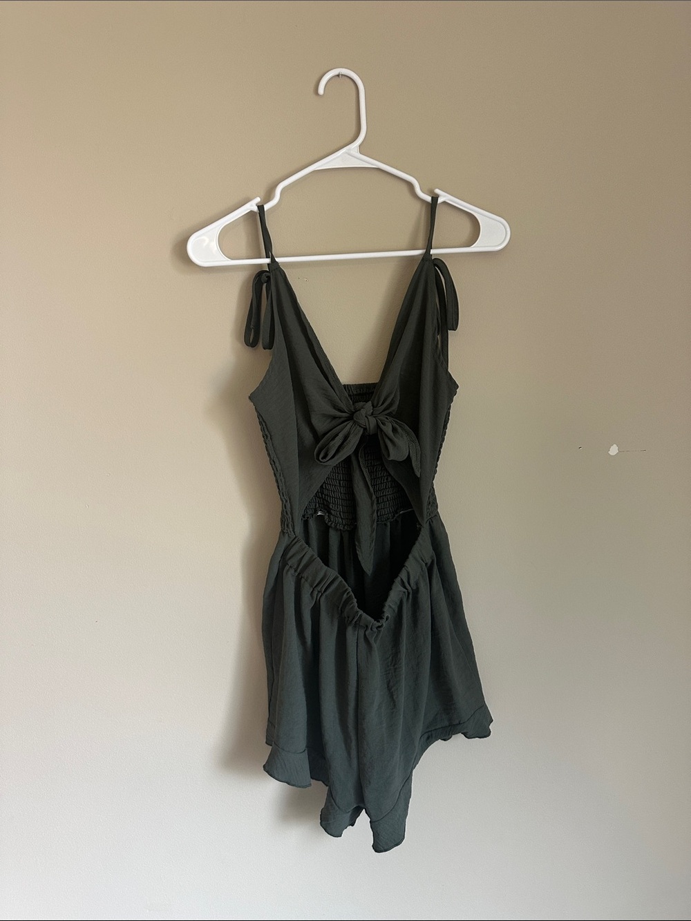 Women’s olive green Tie Romper